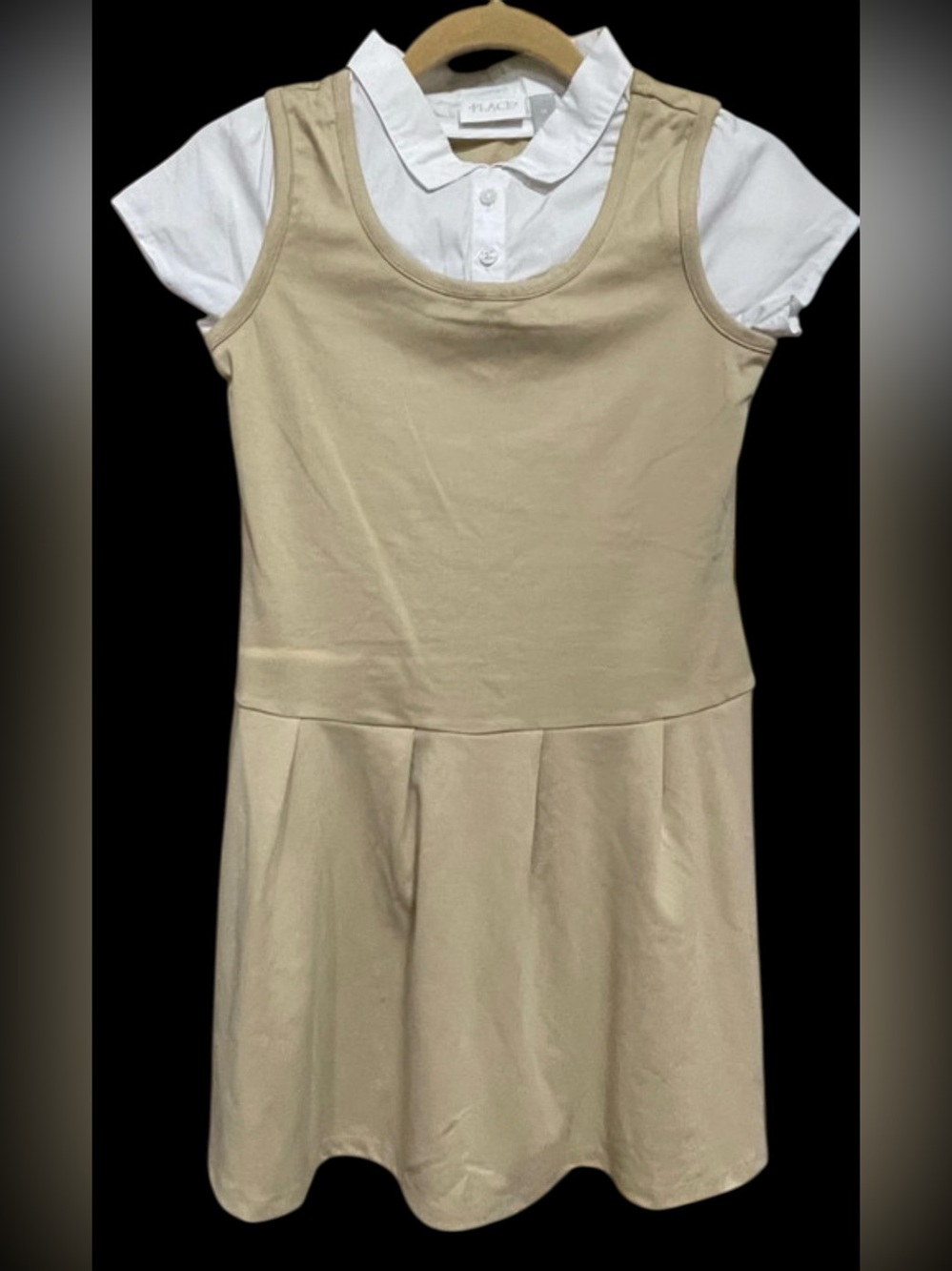 Girls 14 taupe school girl dress